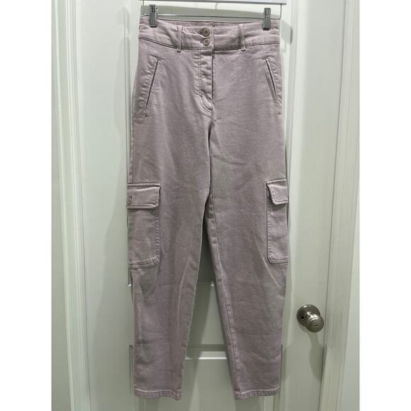 Wilfred Free Aritzia Modern Cargo Pants Purple Slate Barrel Leg High Rise Sz 4 - Picture 2 of 8